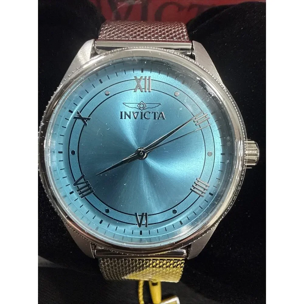 Invicta Celestial Women's 36mm Watch Silver Tone Mesh Band Blue Dial 48487 NEW
